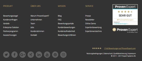 Beispiel provenexpert footer
